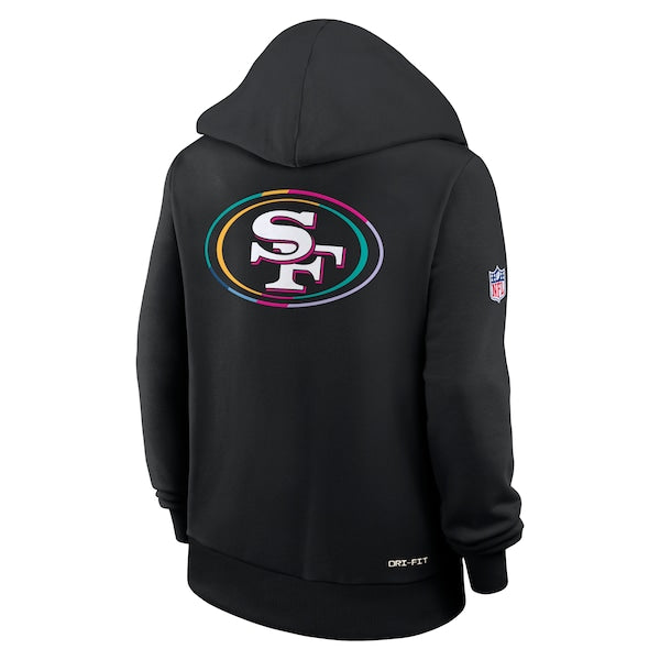 San Francisco 49ers Nike Women's 2025 NFL Crucial Catch Sideline Standard Issue Dri-FIT Hoodie - Black - Image 4