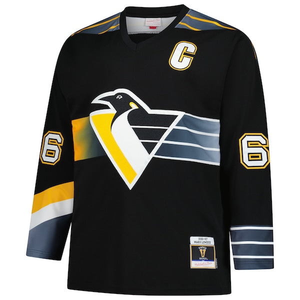 Mario Lemieux Pittsburgh Penguins 1996/97 Blue Line 2.0 Jersey - Black - Image 2