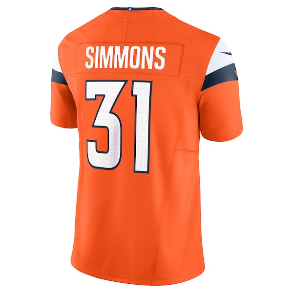 Justin Simmons Denver Broncos Nike Vapor F.U.S.E. Limited Jersey - Orange/Navy/White - Image 4