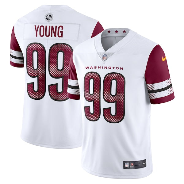 Chase Young Washington Commanders Nike Vapor Limited Jersey - White/Black/Burgundy - Image 2