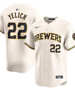 Christian Yelich Milwaukee Brewers Nike Home Limited Player Jersey - Cream