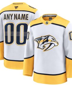 Alternative view of Nashville Predators  Away Premium Custom Jersey - White/Gold