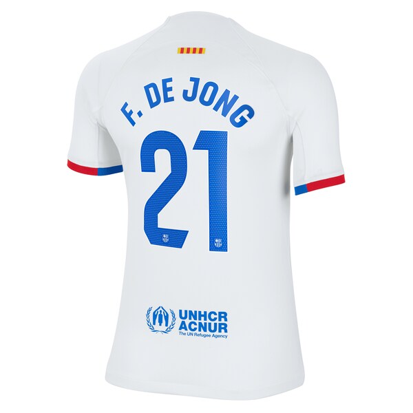 Frenkie de Jong Barcelona Nike Youth 2023/24 Away Replica Jersey - White - Image 3