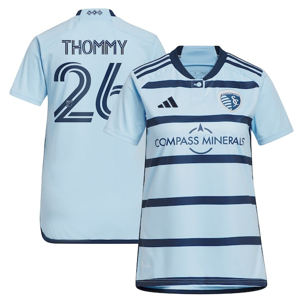 Erik Thommy Sporting Kansas City adidas Women's 2024 Hoops 4.0 Replica Player Jersey?ยจC Light Blue