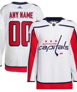 Washington Capitals adidas  Away  Primegreen Authentic Custom Jersey - White