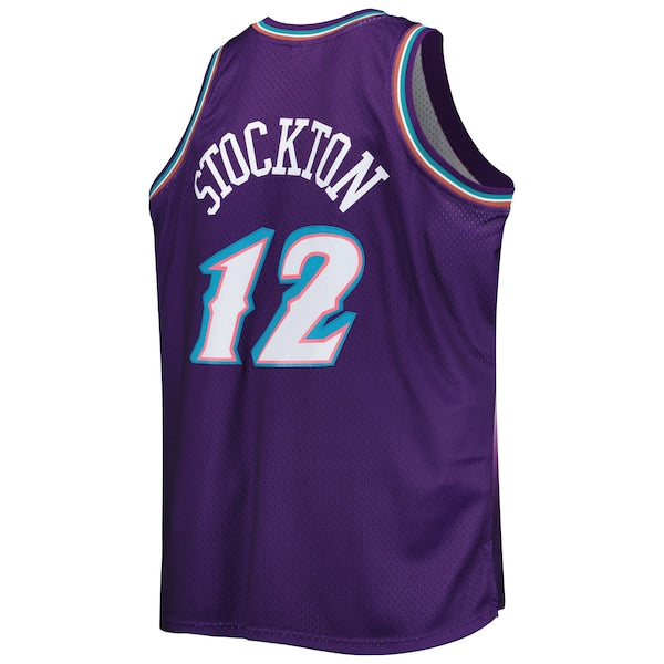 John Stockton Utah Jazz Big & Tall Hardwood Classics 1996/97 Swingman Jersey - Purple - Image 3