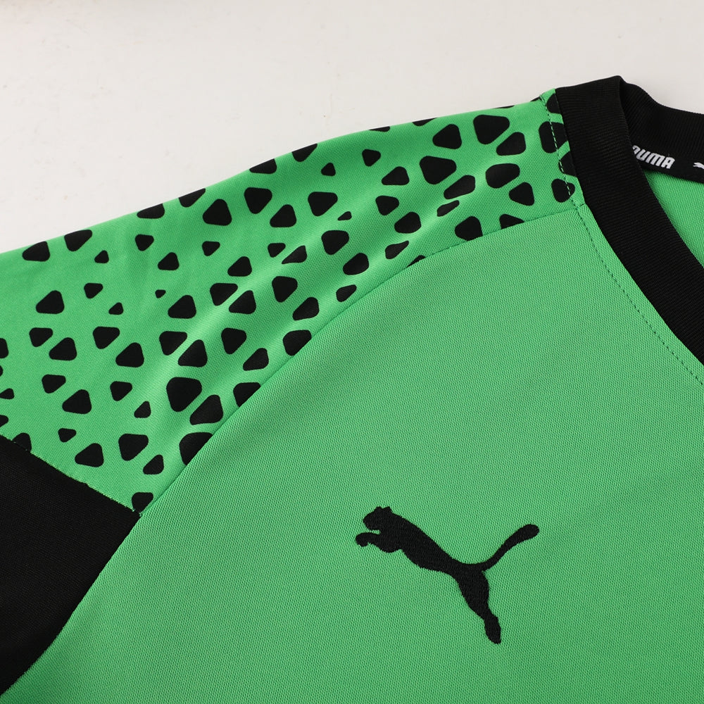 Puma Short Sleeve Training Jersey Set-PD02- Avocado Green/Black - Image 7