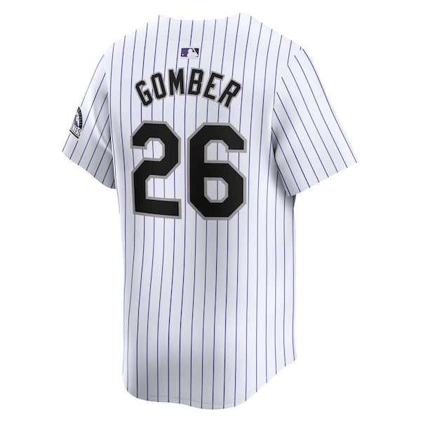 Austin Gomber Colorado Rockies Nike Home Limited Player Jersey - White - Image 3