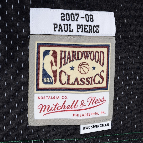 Paul Pierce Boston Celtics Hardwood Classics 2007/08 Split Swingman Jersey - Black/Kelly Green - Image 5