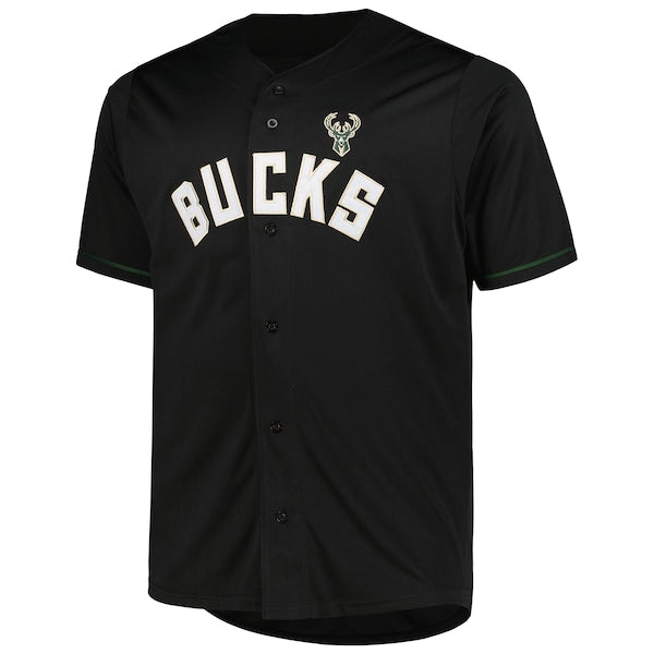 Milwaukee Bucks Profile Big & Tall Pop Jersey - Black - Image 2
