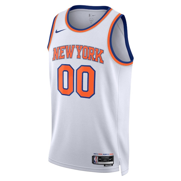 New York Knicks Nike Unisex Swingman Custom Jersey White - Association Edition/Blue - Image 3