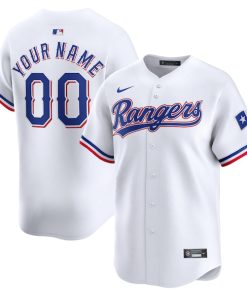 Texas Rangers Nike Home Limited Custom Jersey - White