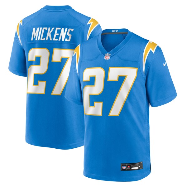 R.J. Mickens Los Angeles Chargers Nike Team Game Jersey - Powder Blue - Image 6