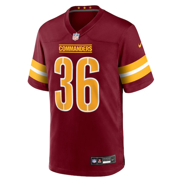 Chris Rodriguez Jr. Washington Commanders Nike Team Game Jersey - Burgundy - Image 2