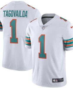 Tua Tagovailoa Miami Dolphins Nike 2nd Alternate Vapor Limited Jersey - White/Aqua