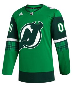 Alternative view of New Jersey Devils adidas St. Patrick's Day Authentic Custom Jersey - Kelly Green