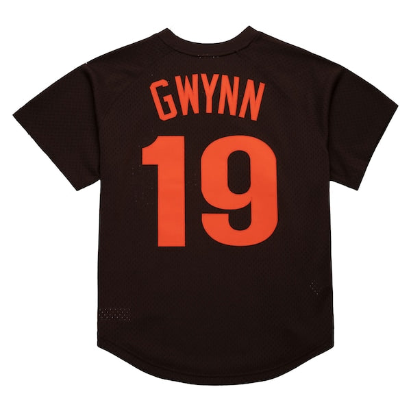 Tony Gwynn San Diego Padres 1985 Authentic Cooperstown Collection Mesh Batting Practice Jersey - Brown - Image 3