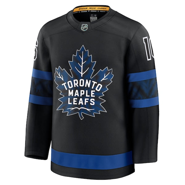 Mitch Marner Toronto Maple Leafs Alternate Premium Jersey - Black/Blue - Image 4