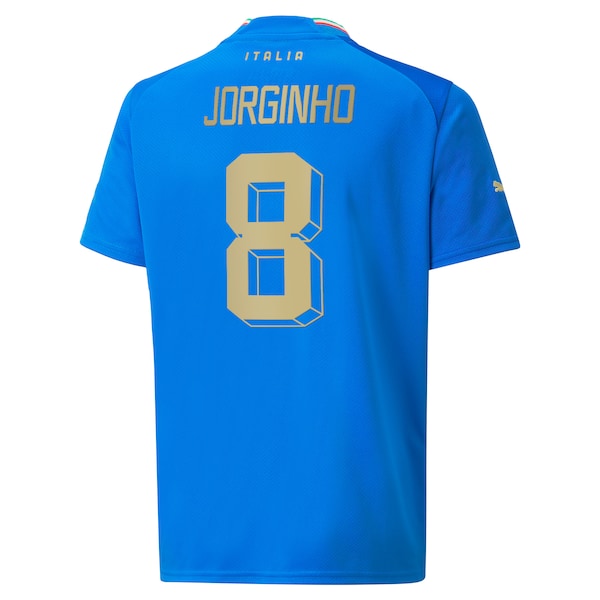 Jorginho Italy National Team Puma Youth 2022/23 Home Replica Player Jersey - Blue - Image 3