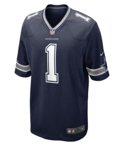 Alternative view of Number 1 Groom Dallas Cowboys Nike Game Jersey - Navy