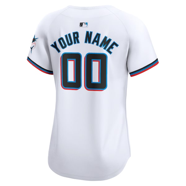 Miami Marlins Nike Women's Home Limited Custom Jersey - White - Image 3