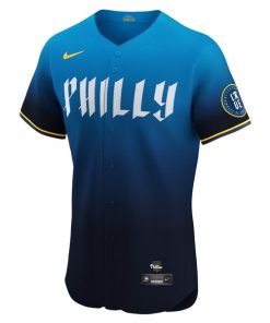 Alternative view of Trea Turner Philadelphia Phillies Nike City Connect Elite Jersey - Navy