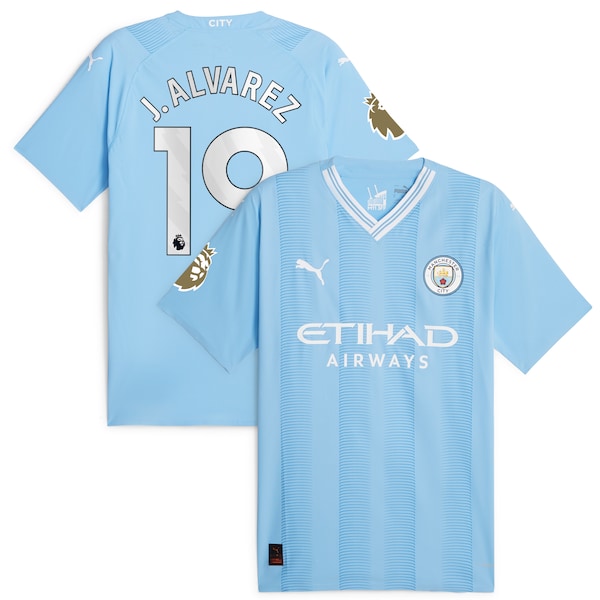 Juli¨¢n ¨¢lvarez Manchester City Puma 2023/24 Home Authentic Player Jersey - Sky Blue