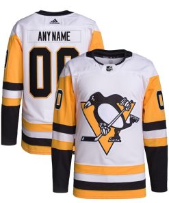 Pittsburgh Penguins adidas  Away  Primegreen Authentic Custom Jersey - White