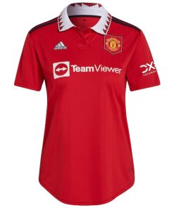 Alternative view of Marcus Rashford Manchester United adidas Women's 2022/23 Home Replica Player Jersey - Red