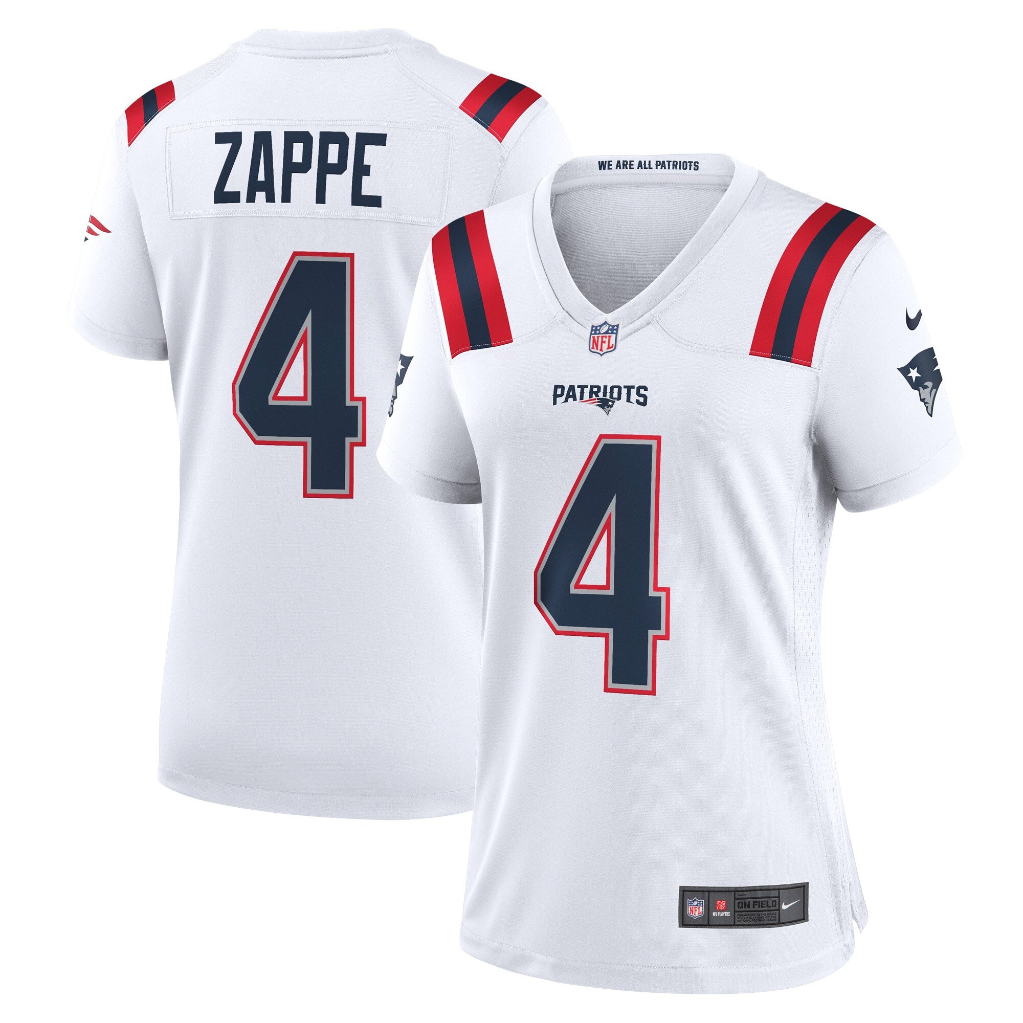 Bailey Zappe New England Patriots Nike Women's Game Player Jersey - Navy/Red/White - Image 6