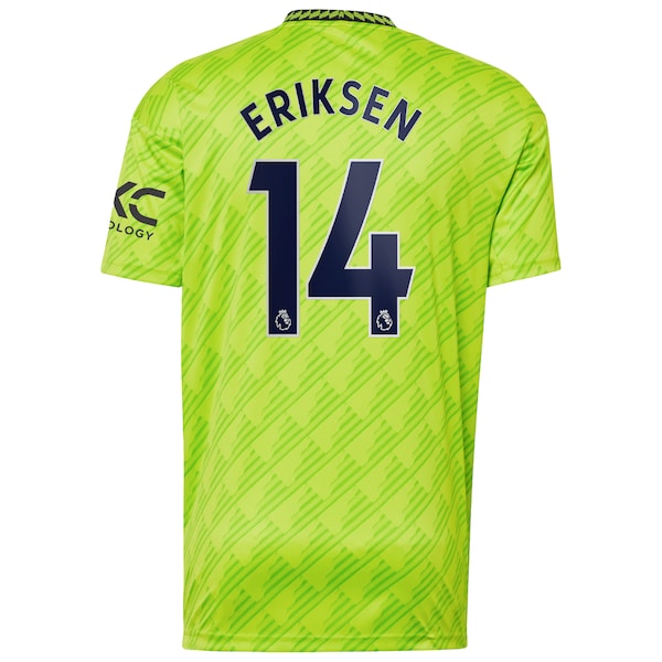 Christian Eriksen Manchester United adidas 2022/23 Third Replica Player Jersey - Neon Green - Image 3