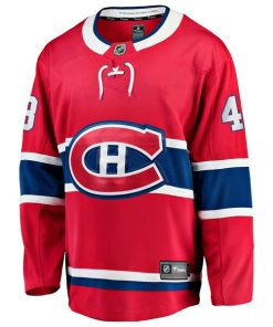 Alternative view of Lane Hutson Montreal Canadiens Youth Home Breakaway Jersey - Red