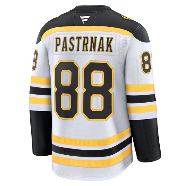 David Pastrnak Boston Bruins Away Premium Jersey - White/Black - Image 4