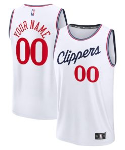 LA Clippers  Fast Break Custom Jersey - Association Edition - White/Navy/Red