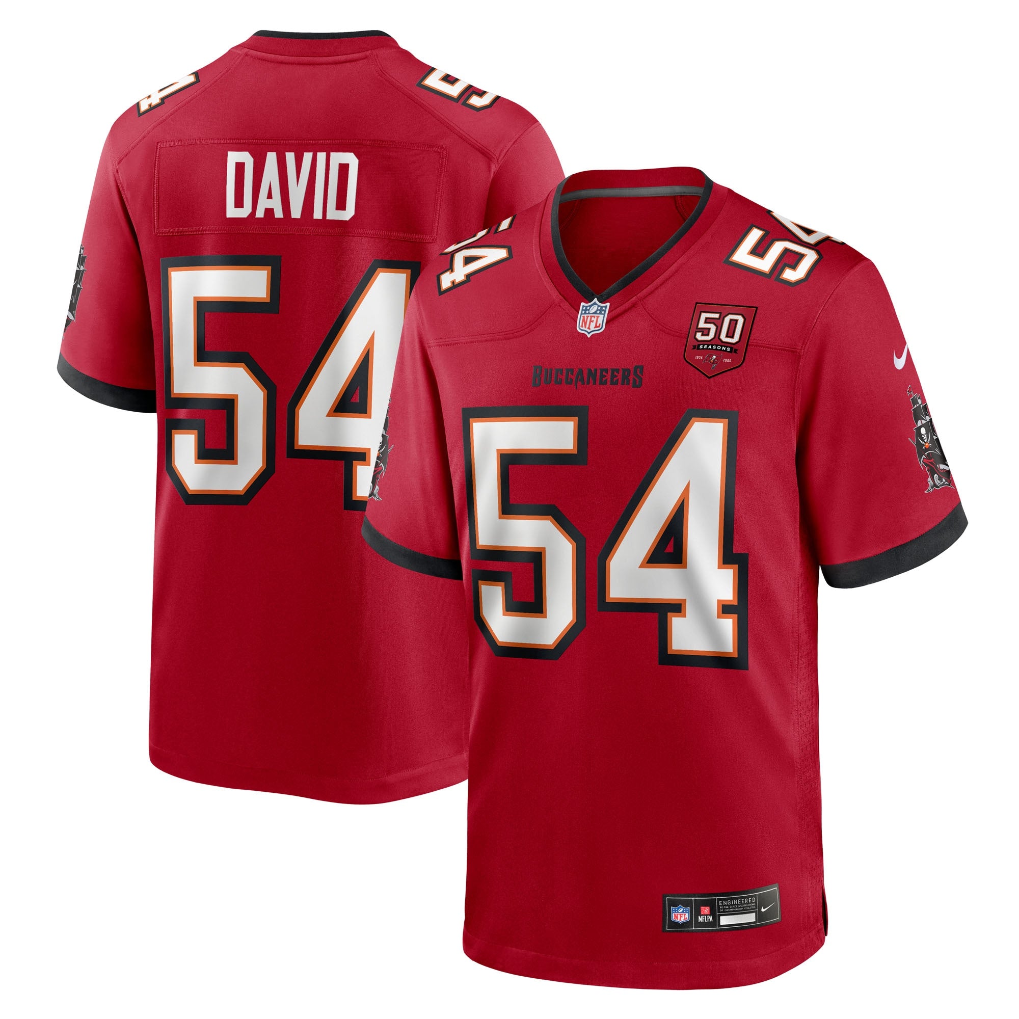 Lavonte David Tampa Bay Buccaneers Nike 50th Season Game Jersey - Creamsicle/Red - Image 6