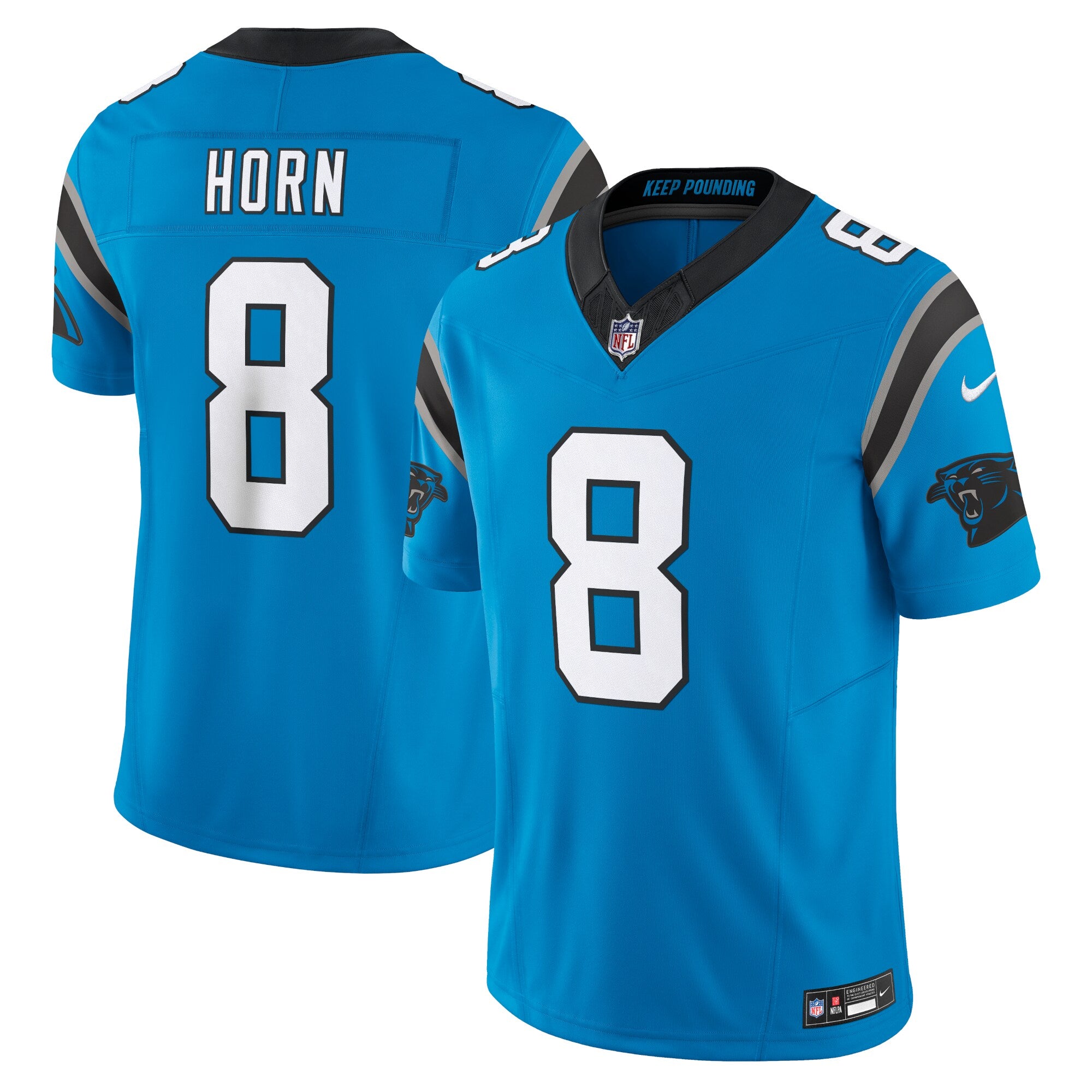 Jaycee Horn Carolina Panthers Nike Vapor F.U.S.E. Limited Jersey - Black/Blue - Image 6