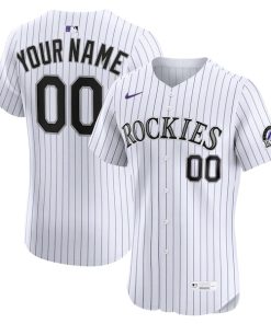 Colorado Rockies Nike Home Elite Custom Jersey - White