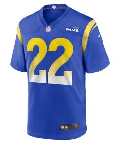 Alternative view of Blake Corum Los Angeles Rams Nike 2024 NFL Draft Game Player Jersey - Royal