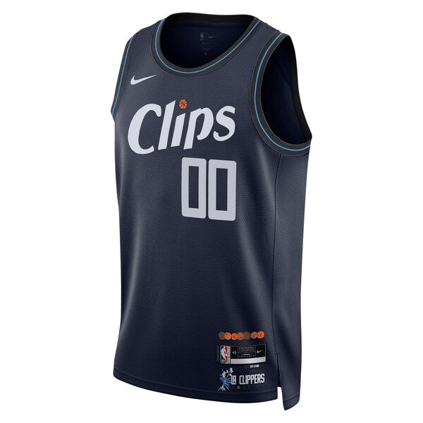 LA Clippers Nike Unisex 2023/24 Custom Swingman Jersey - Navy - City Edition - Image 2
