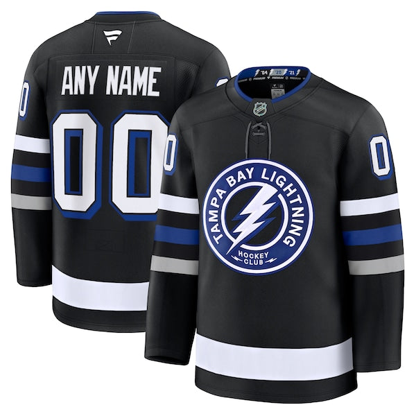 Tampa Bay Lightning Alternate Premium Custom Jersey - Black/Blue/White - Image 2