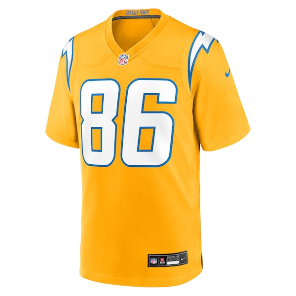Oronde Gadsden Los Angeles Chargers Nike Alternate Charger Power Game Jersey - Gold/Navy/Powder Blue - Image 3