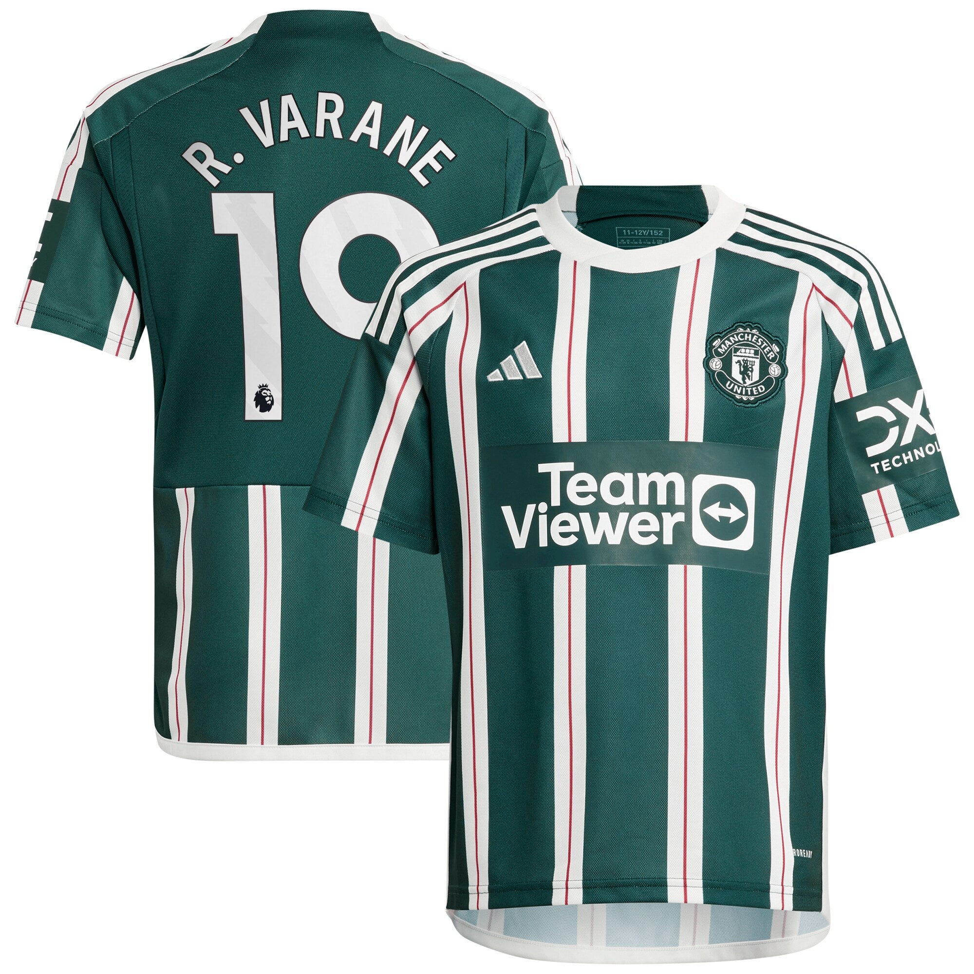 Raphael Varane Manchester United adidas Youth 2023/24 Third Replica Player Jersey - White/Green - Image 6