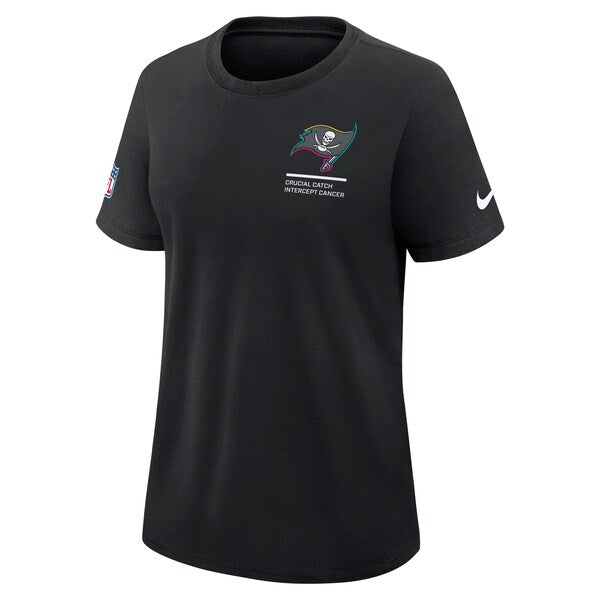 Tampa Bay Buccaneers Nike Women's 2025 NFL Crucial Catch Tri-Blend Dri-FIT T-Shirt - Black - Image 2