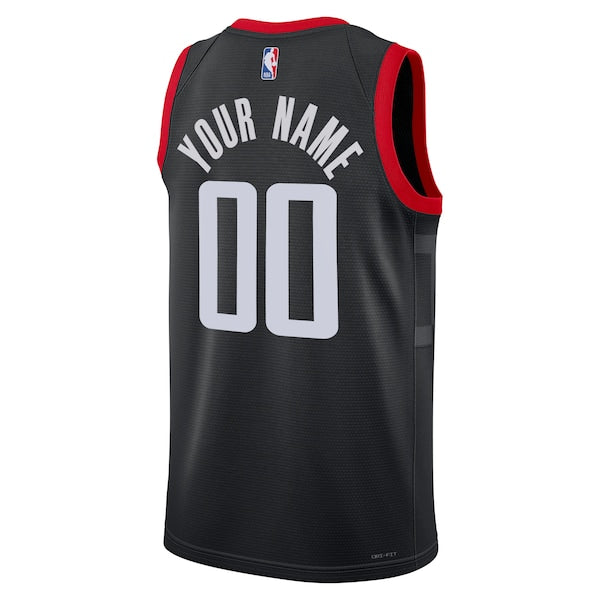 Houston Rockets Jordan Brand Unisex 2022/23 Swingman Custom Jersey - Statement Edition - Black - Image 3