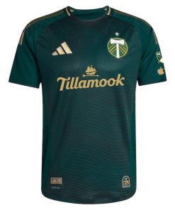 Alternative view of Portland Timbers adidas 2025 Forever Green & Gold Authentic Custom Jersey - Green