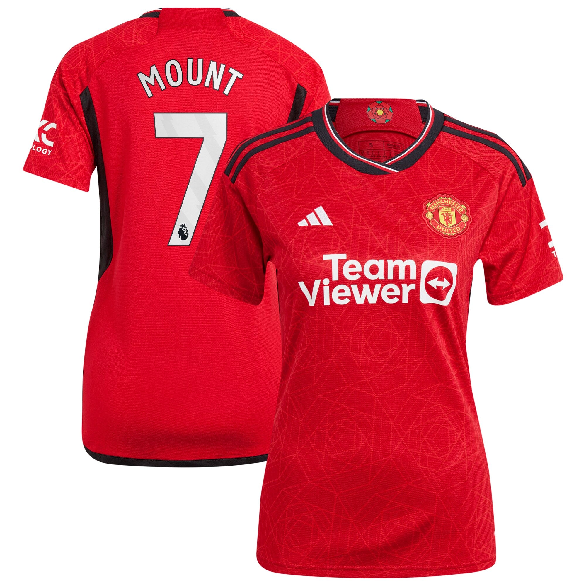 Mason Mount Manchester United adidas Women's 2023/24 Away Replica Player Jersey - Green/Red - Image 5