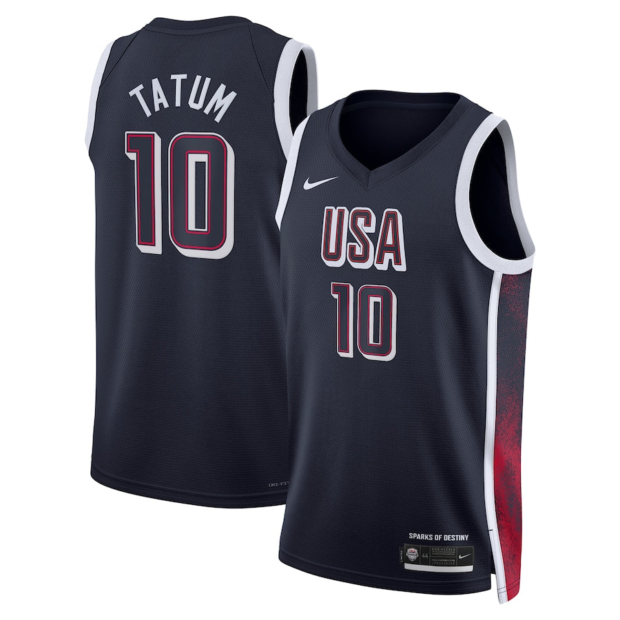 Jayson Tatum #10 USA Men¡¯s National Team USA 2024 OLYMPIC JERSEYS - Navy