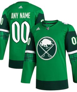 Buffalo Sabres adidas St. Patrick's Day Authentic Custom Jersey - Kelly Green