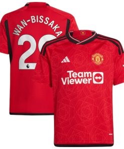 Aaron Wan-Bissaka Manchester United adidas Youth 2023/24 Home Replica Player Jersey - Red