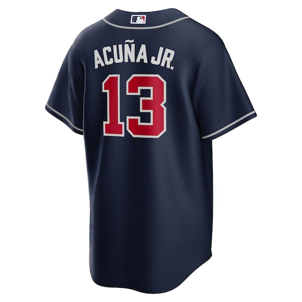 Ronald Acuna Jr. Atlanta Braves Nike Alternate Replica Player Name Jersey - Navy/White - Image 4